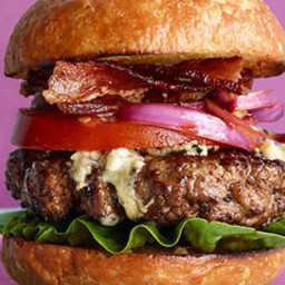Blue Cheese, Bacon, and Balsamic Onion Burger