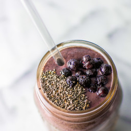 Blueberry Acai Green Smoothie with Collagen (Dairy-Free)