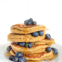 Blueberry Almond Butter Pancakes