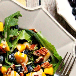 Blueberry and Mango Salad with Tahini Ginger Dressing