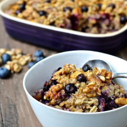 Blueberry Apple and Walnut Baked Oatmeal