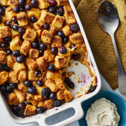 Blueberry Bread Pudding With Lemon Hard Sauce