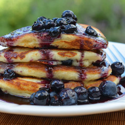 Blueberry Buttermilk Pancakes with Blueberry Maple Syrup