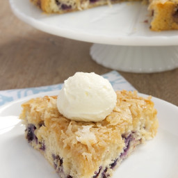 Blueberry Cake with Toasted Coconut Topping