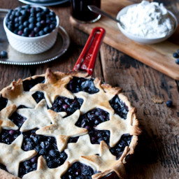 Blueberry Cider Skillet Pie with Lime Basil Whipped Cream