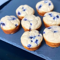 Blueberry Cream Cheese Protein Muffins
