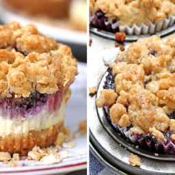 Blueberry Crumble Mini Cheesecakes