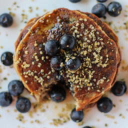 Blueberry Hemp Heart Protein Pancakes