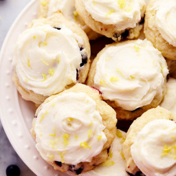 Blueberry Lemon Cookies with Lemon Cream Cheese Frosting