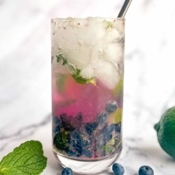Blueberry Mojito Mocktail with Fresh Lime