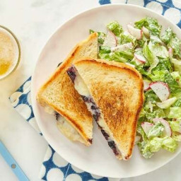 Blueberry Mostarda Grilled Cheese with Romaine Salad