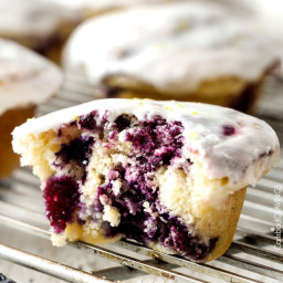 Blueberry Muffins with Lemon Glaze