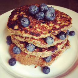 Blueberry Oat Protein Pancakes