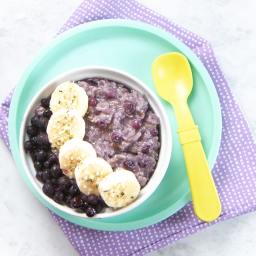 Blueberry Oatmeal for Baby, Toddler + Kids (10-Minutes)