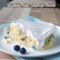Blueberry Peach No Bake Ladyfinger Dessert | Delicious Recipes
