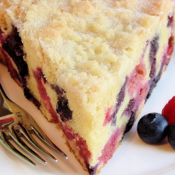 Blueberry-Raspberry Buckle with Sugar Cookie Streusel
