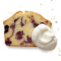Blueberry-Sour Cream Pound Cake with Lemon Cream