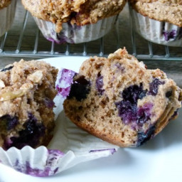Blueberry Spelt Muffins with Flax