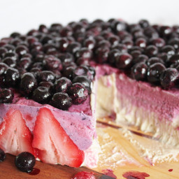Blueberry Strawberry Banana Ice Cream Cake [Vegan]