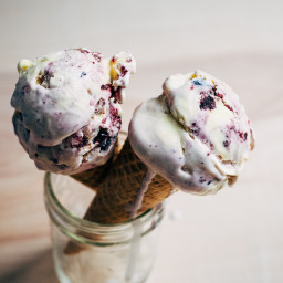 Blueberry Swirl Sour Cream Ice Cream
