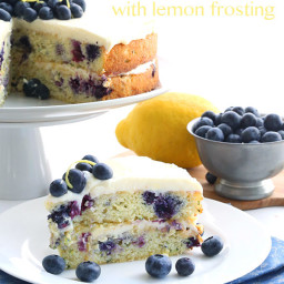 Blueberry Zucchini Cake with Lemon Frosting