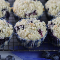 Blueberry Zucchini Muffins with Lemon Streusel