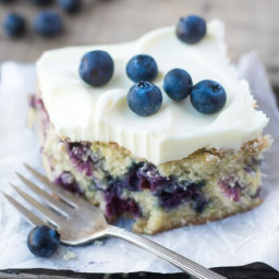 Blueberry Zucchini Snack Cake with Lemon Buttercream