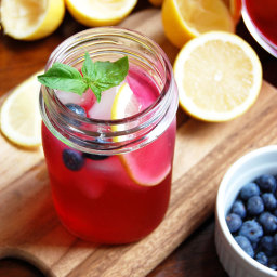 Blueberry Basil Lemonade (with Honey)