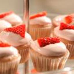 Blushing Strawberry Cupcakes