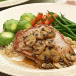 Boneless Pork Chops with Mushrooms  and  Thyme