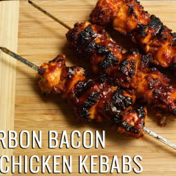 Bourbon Bacon BBQ Chicken Kebabs Recipe