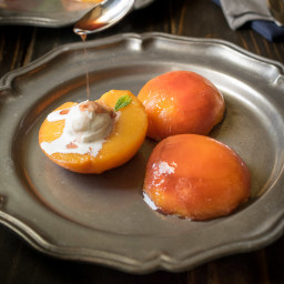 Bourbon poached peaches