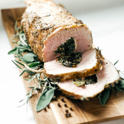 Boursin Cheese and Spinach Stuffed Pork