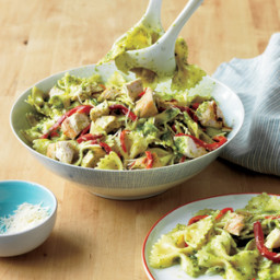 Bow-Tie Pasta with Chicken and Pesto