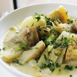 Braised Artichokes With Leeks and Peas From 'The New Vegetarian Cooking for