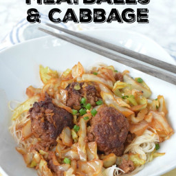 Braised Asian Meatballs and Cabbage
