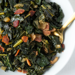 Braised Bacon and Kale