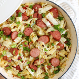 Braised Cabbage with Kielbasa and Bacon
