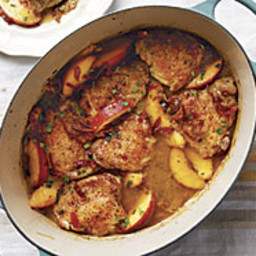 Braised Chicken Thighs with Savory Marinated Peaches