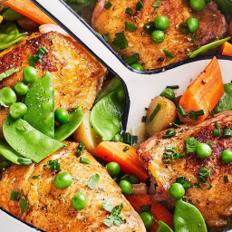 Braised Chicken Thighs with Spring Vegetables