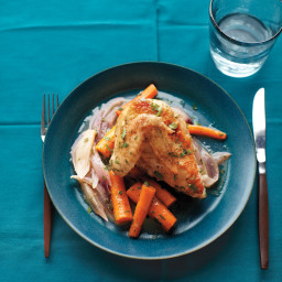 Braised Chicken with Red Onion and Carrots