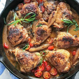 Braised Chicken with Shallots and Mustard Wine Sauce