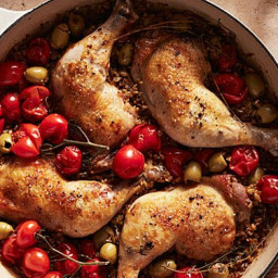 Braised Chicken with Tomatoes and Freekeh Recipe