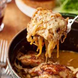 Braised French Onion Chicken with Gruyère