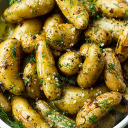 Braised Garlic Dill Fingerling Potatoes