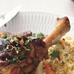 Braised Lamb Shanks with Spring Vegetables and Mint Gremolata