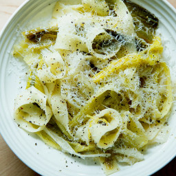 Braised Leeks Recipe with Pappardelle Pasta