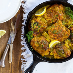 Braised Lemon Chicken with Dill and Turmeric