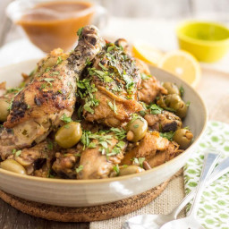 Braised Moroccan Chicken with Stuffed Green Olives – A recipe right out of 