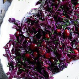 Braised red cabbage with cranberry and beetroot